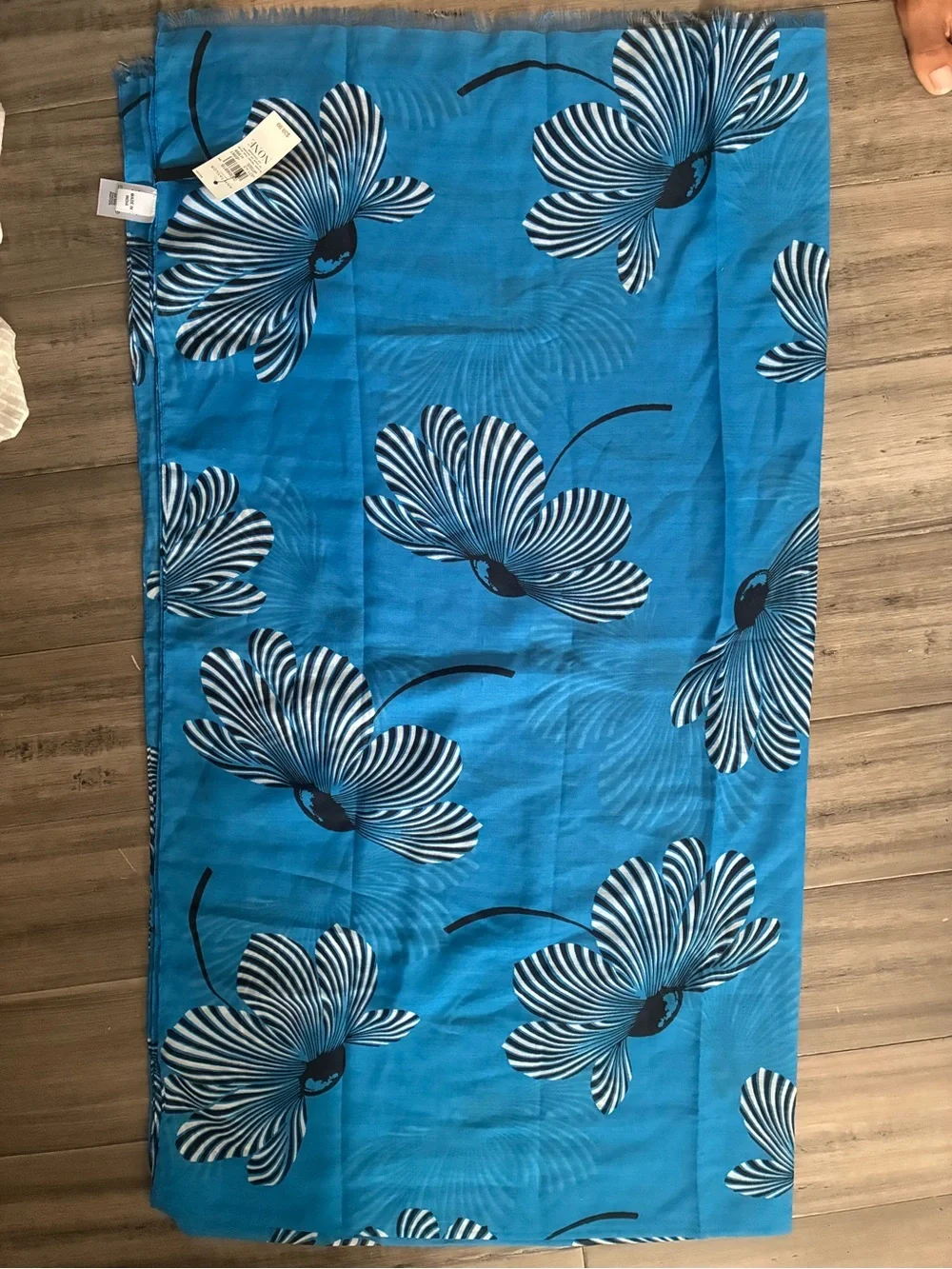 Ann Taylor Blue Floral Print Scarf